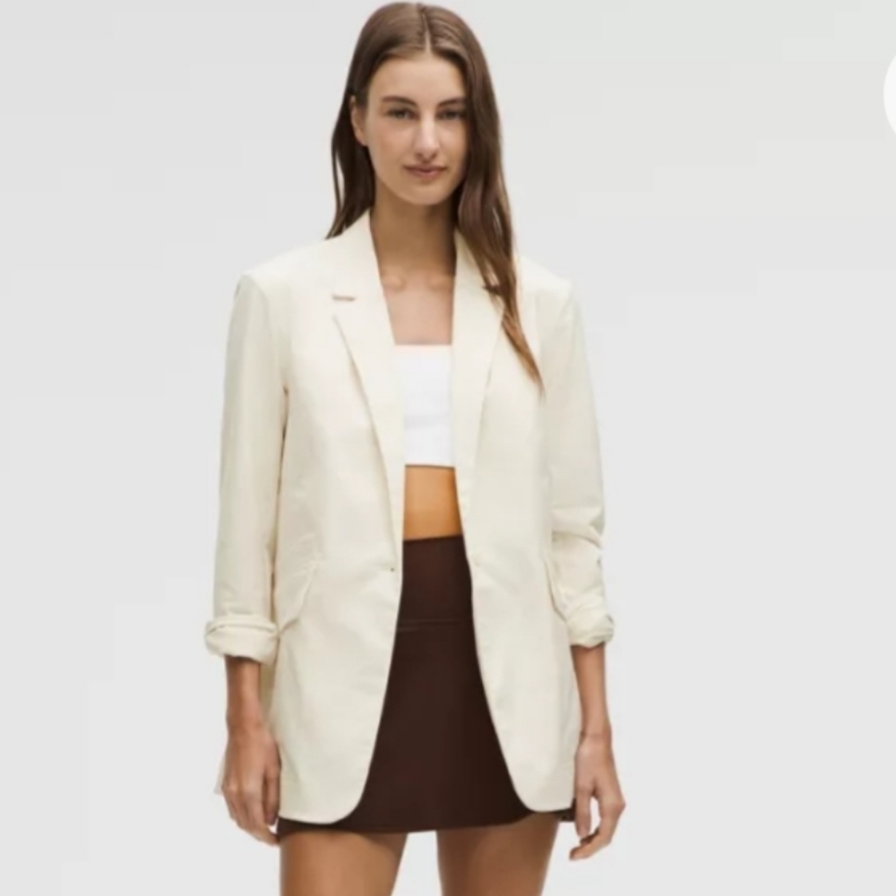 Lululemon Relaxed-Fit Twill Blazer Size S In Bone (Light Ivory/Cream)
